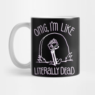 Halloween OMG Literally Dead Skeleton (Purple) Mug